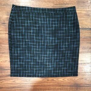 Ann Taylor Loft Women's Plaid Tweed Above the Knee Straight Pencil Skirt Size 14